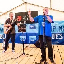 Amaury Faivre @ Camping Blues Amaury Faivre (vocals, guitar, harmonica)., Jean-Marc Etienne (Camping Blues). Amaury Faivre @ Camping Blues Festival, Clos de la George, Yvorne (VD),...