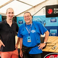 Amaury Faivre @ Camping Blues Amaury Faivre (vocals, guitar, harmonica)., Jean-Marc Etienne (Camping Blues). Amaury Faivre @ Camping Blues Festival, Clos de la George, Yvorne (VD),...