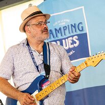 Jam Session @ Camping Blues Georges Box Boixader (guitar). Jam Session avec Pepper Blues @ Camping Blues Festival, Clos de la George, Yvorne (VD), Switzerland, 21.06.2025. .(c) Christophe...