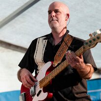 The Greasers @ Camping Blues Yves Ducret (bass, vocals). The Greasers @ Camping Blues Festival, Clos de la George, Yvorne (VD), Switzerland, 21.06.2025. .(c) Christophe Losberger