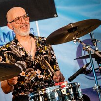 The Greasers @ Camping Blues Philippe Cataldo (drums). The Greasers @ Camping Blues Festival, Clos de la George, Yvorne (VD), Switzerland, 21.06.2025. .(c) Christophe Losberger