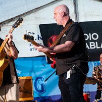 The Greasers @ Camping Blues Thierry Lucotte (vocals, guitar), Philippe Cataldo (drums), Yves Ducret (bass, vocals). The Greasers @ Camping Blues Festival, Clos de la George, Yvorne (VD),...