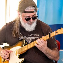 Wet Rugs @ Camping Blues Marco Becherraz (guitar). Wet Rugs @ Camping Blues Festival, Clos de la George, Yvorne (VD), Switzerland, 21.06.2025. .(c) Christophe Losberger